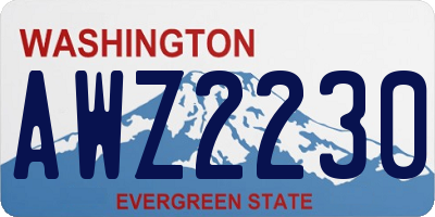 WA license plate AWZ2230
