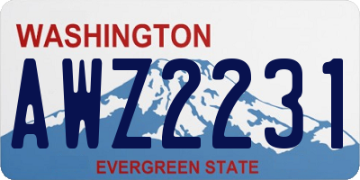 WA license plate AWZ2231