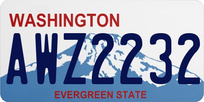 WA license plate AWZ2232