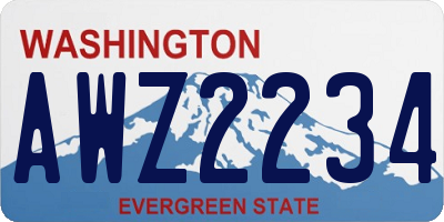 WA license plate AWZ2234