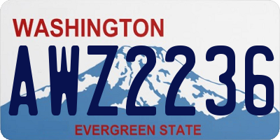 WA license plate AWZ2236