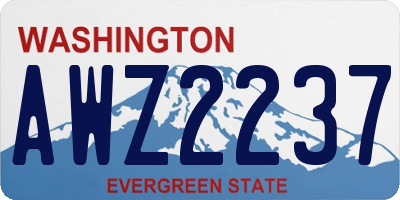 WA license plate AWZ2237