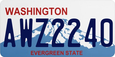 WA license plate AWZ2240