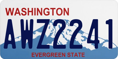 WA license plate AWZ2241