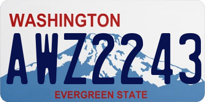 WA license plate AWZ2243