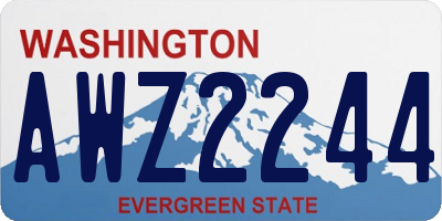 WA license plate AWZ2244