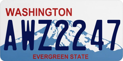 WA license plate AWZ2247