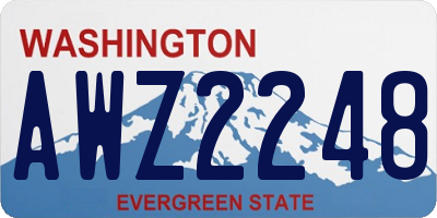 WA license plate AWZ2248
