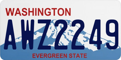 WA license plate AWZ2249