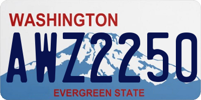 WA license plate AWZ2250