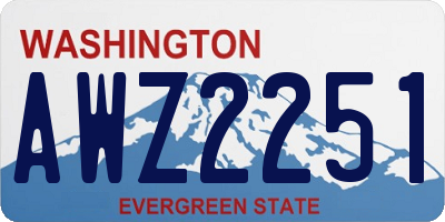 WA license plate AWZ2251