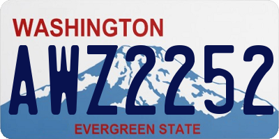 WA license plate AWZ2252