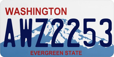 WA license plate AWZ2253