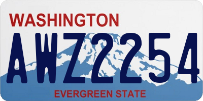 WA license plate AWZ2254