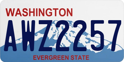 WA license plate AWZ2257
