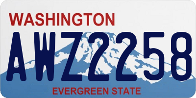 WA license plate AWZ2258