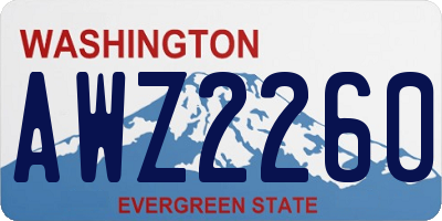 WA license plate AWZ2260