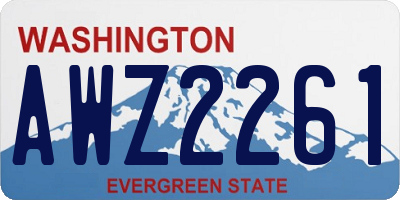 WA license plate AWZ2261