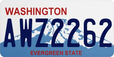 WA license plate AWZ2262