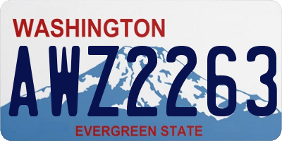 WA license plate AWZ2263