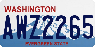 WA license plate AWZ2265