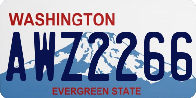 WA license plate AWZ2266