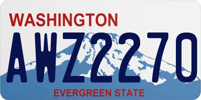 WA license plate AWZ2270