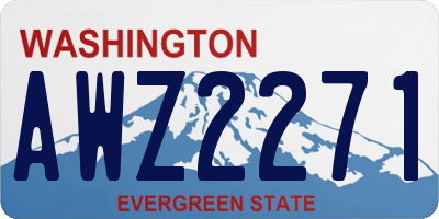 WA license plate AWZ2271