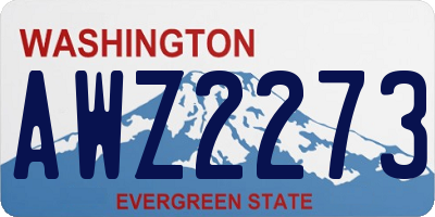 WA license plate AWZ2273