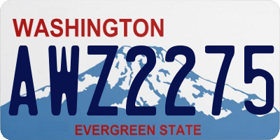 WA license plate AWZ2275