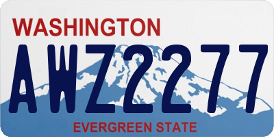 WA license plate AWZ2277