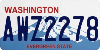 WA license plate AWZ2278