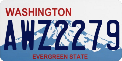 WA license plate AWZ2279