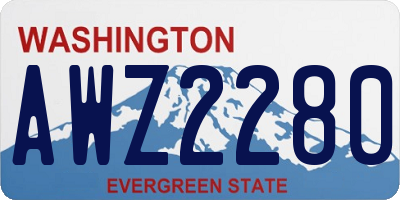 WA license plate AWZ2280