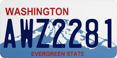 WA license plate AWZ2281