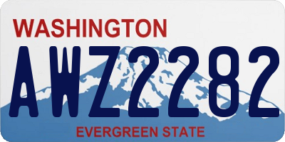 WA license plate AWZ2282