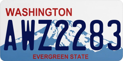 WA license plate AWZ2283