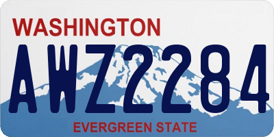 WA license plate AWZ2284