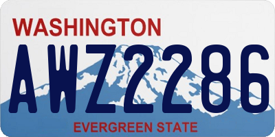 WA license plate AWZ2286