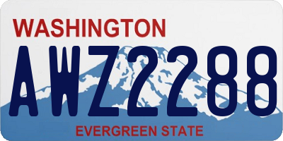 WA license plate AWZ2288