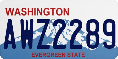 WA license plate AWZ2289