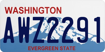 WA license plate AWZ2291