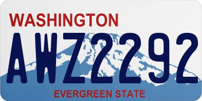 WA license plate AWZ2292