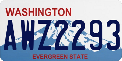 WA license plate AWZ2293