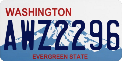 WA license plate AWZ2296