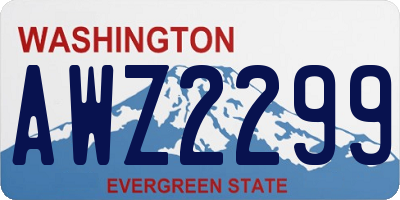 WA license plate AWZ2299