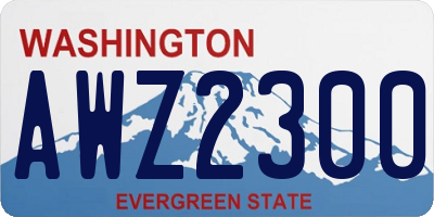 WA license plate AWZ2300