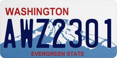 WA license plate AWZ2301