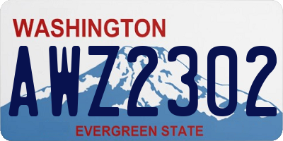 WA license plate AWZ2302