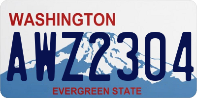 WA license plate AWZ2304